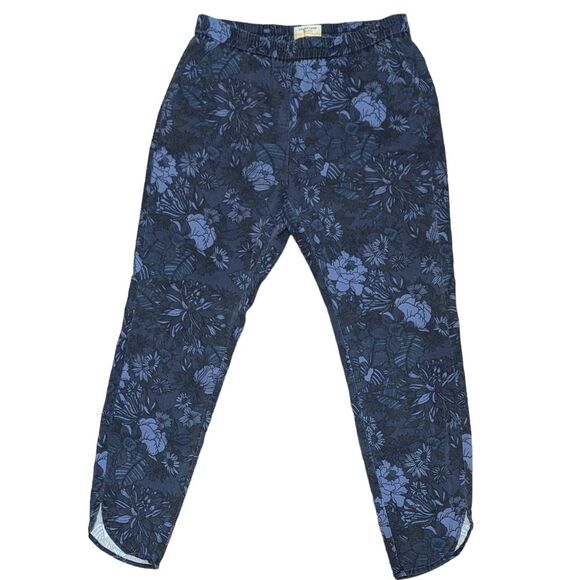 Marine Layer Re-Spun Allison Pant in floral navy - blue elastic waist size Small - Picture 11 of 11